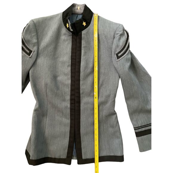 US Military West Point Cadet 1986 Fitted Medium Full Zip Blue Jacket - Picture 5 of 7